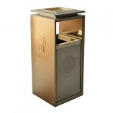 室內方形電梯口電鍍不銹鋼垃圾桶